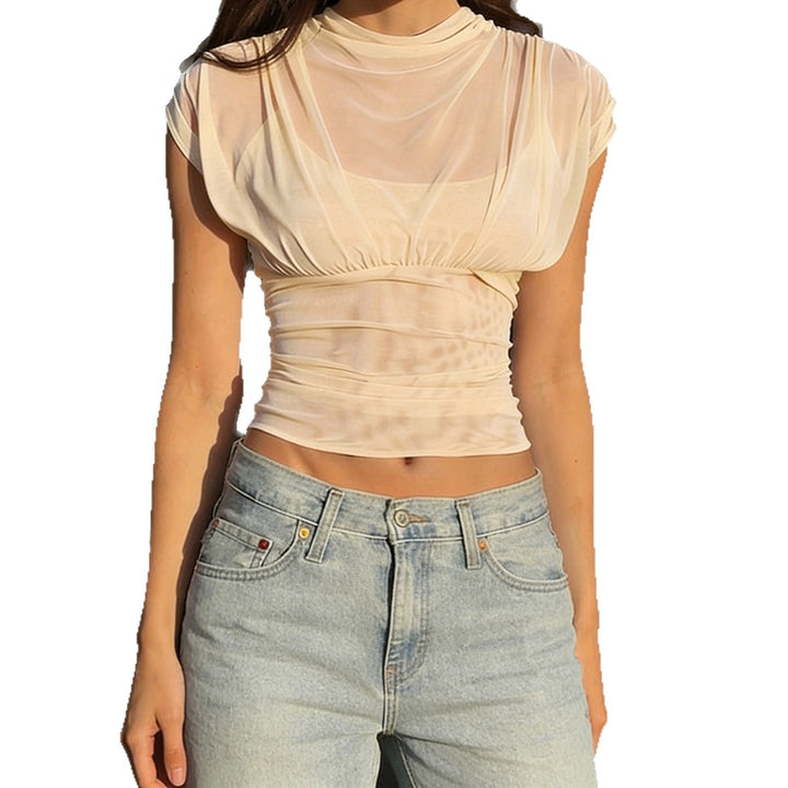 Damen Elegantes Wickeloberteil mit sanften Rüschendetails und komfortablem Schnitt Drune