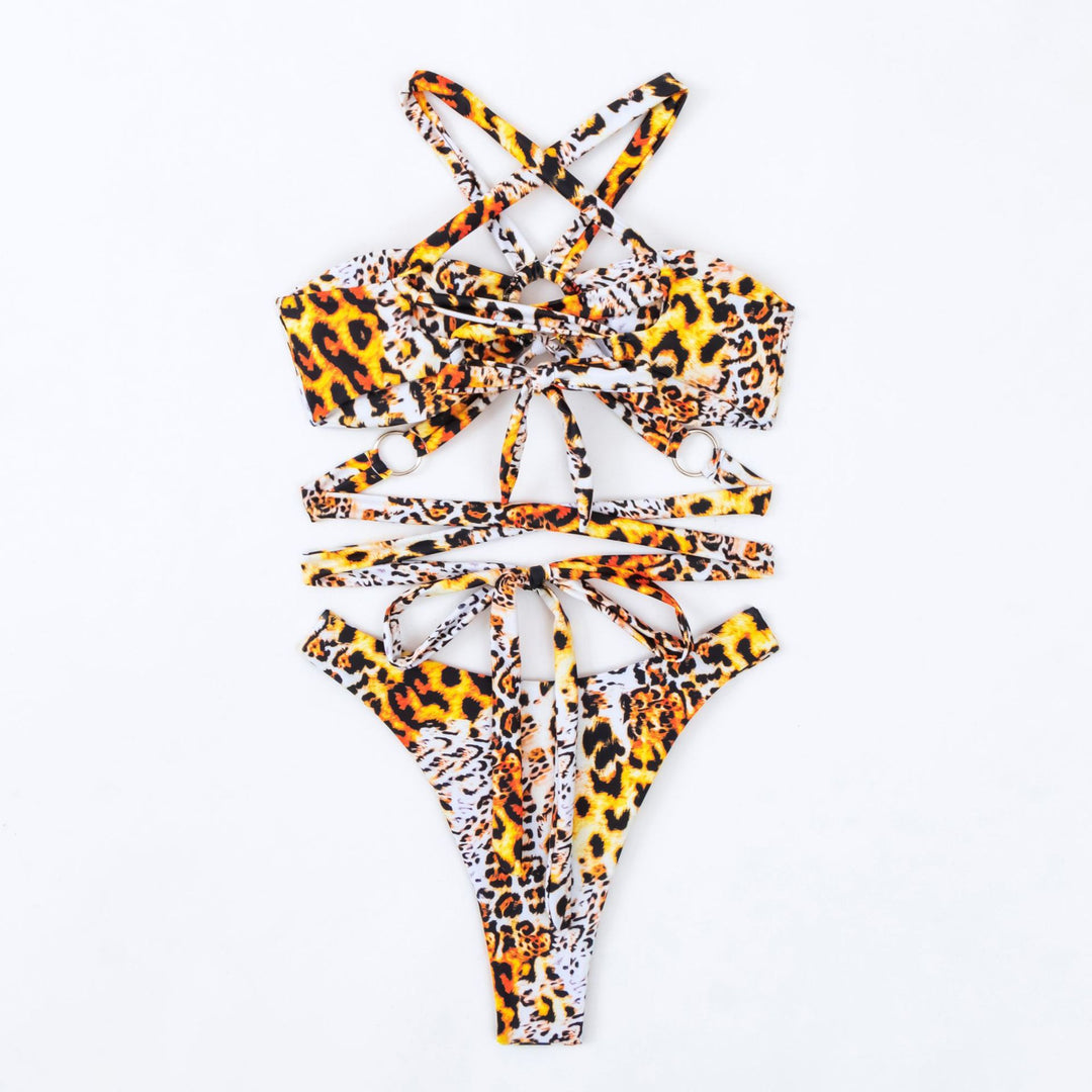 Damen Bandeau-Bikini mit modischen Cut-Outs und Ringdetails Drune