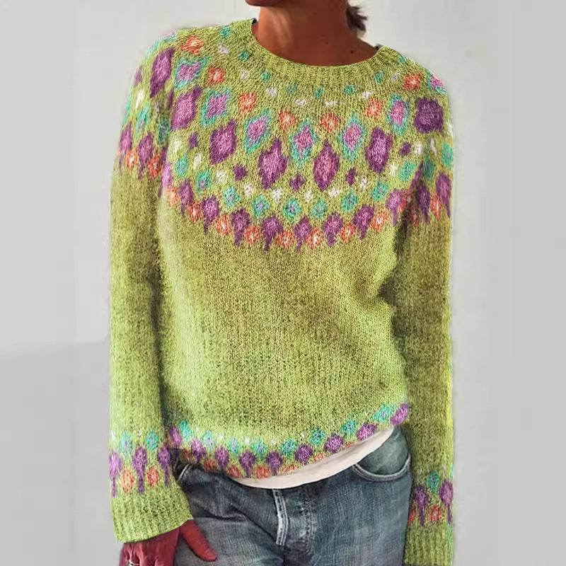 Damen Strickpullover mit lebhaftem Muster und komfortablem Schnitt Drune