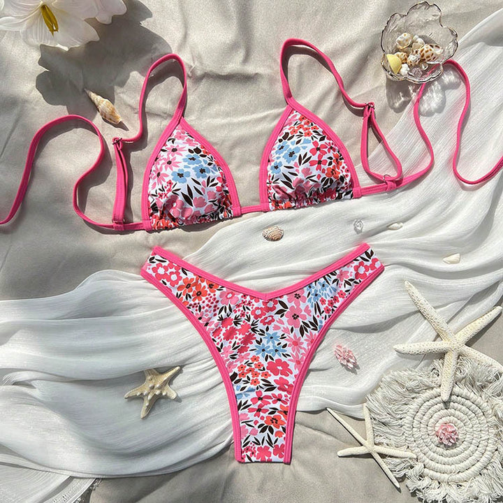 Damen Triangel-Bikini mit animalischem Muster und verstellbaren Trägern Drune