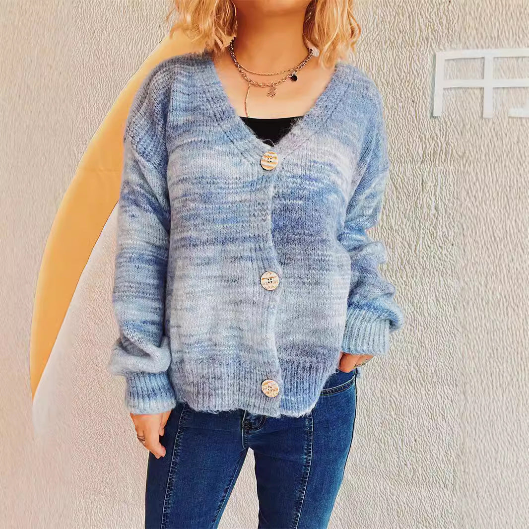 Damen gemütlicher Strickcardigan mit Knopfdetails und weich fließendem Material Drune