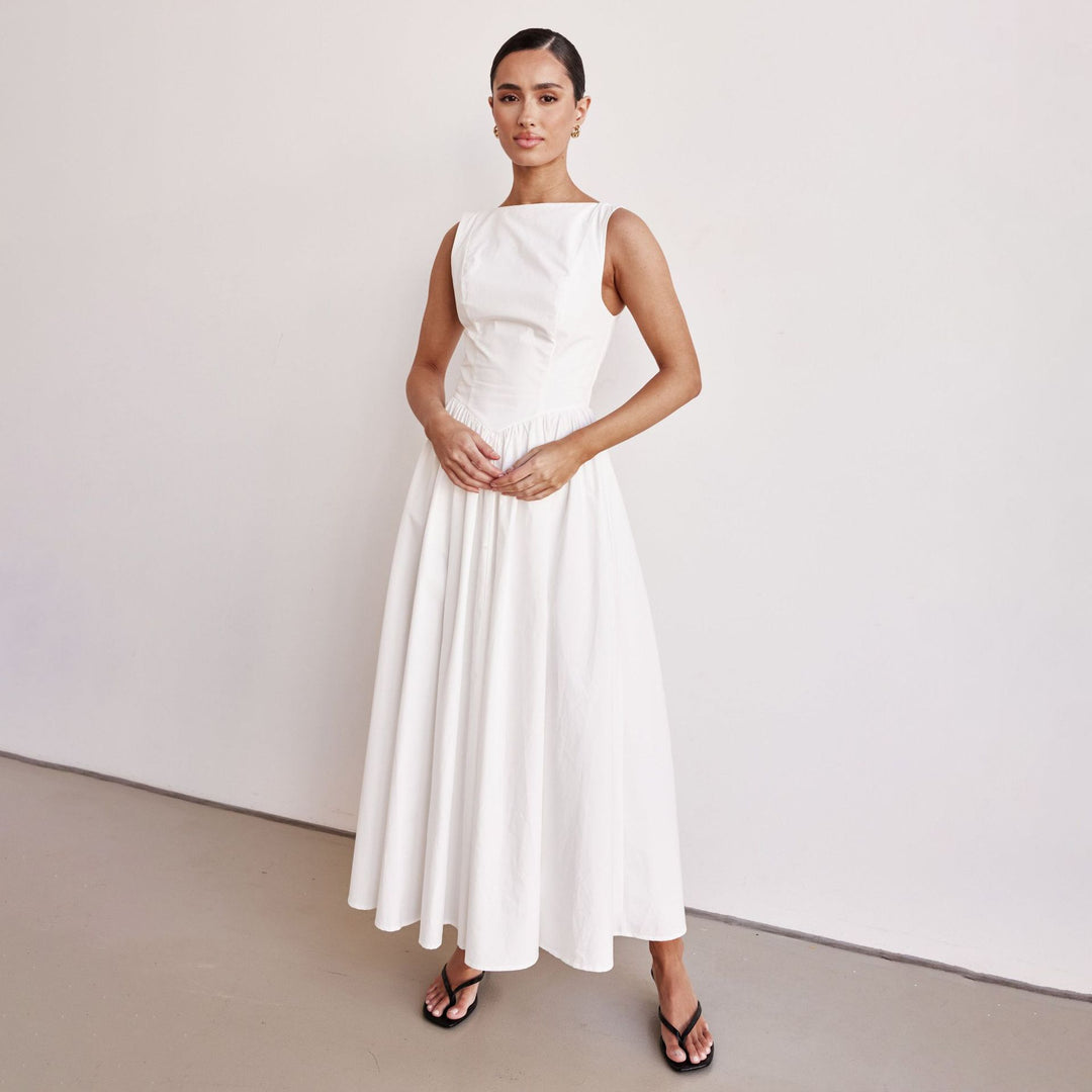 Damen Maxikleid mit zeitlosem Schnitt und elegantem Taillenbund Drune