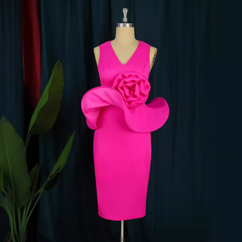 Damen Etuikleid mit einzigartiger Blumenapplikation Drune