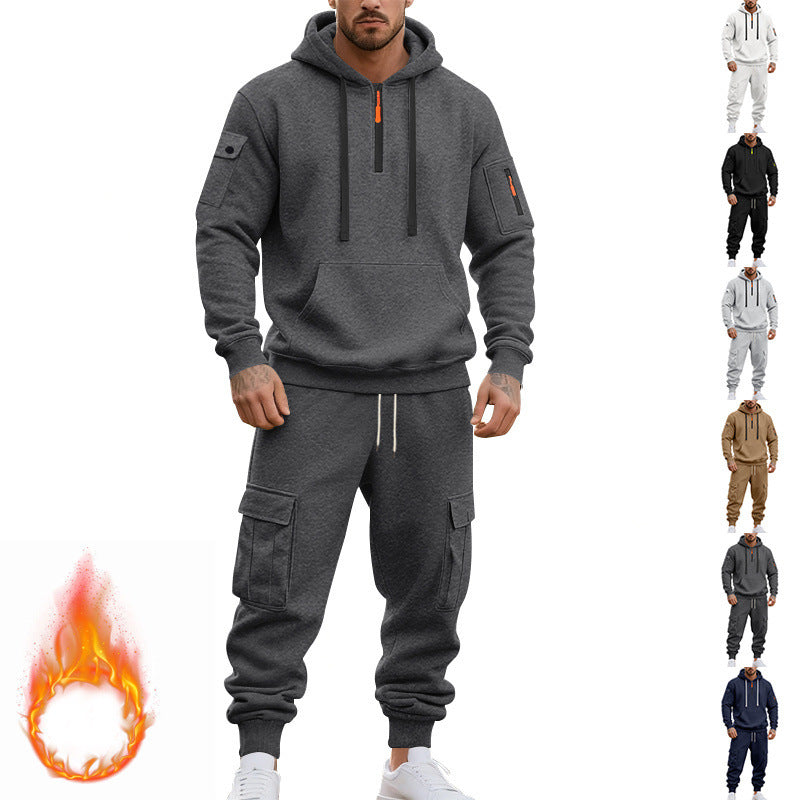 Herren lässiges Freizeitset mit praktischen Taschen und Reißverschluss Drune