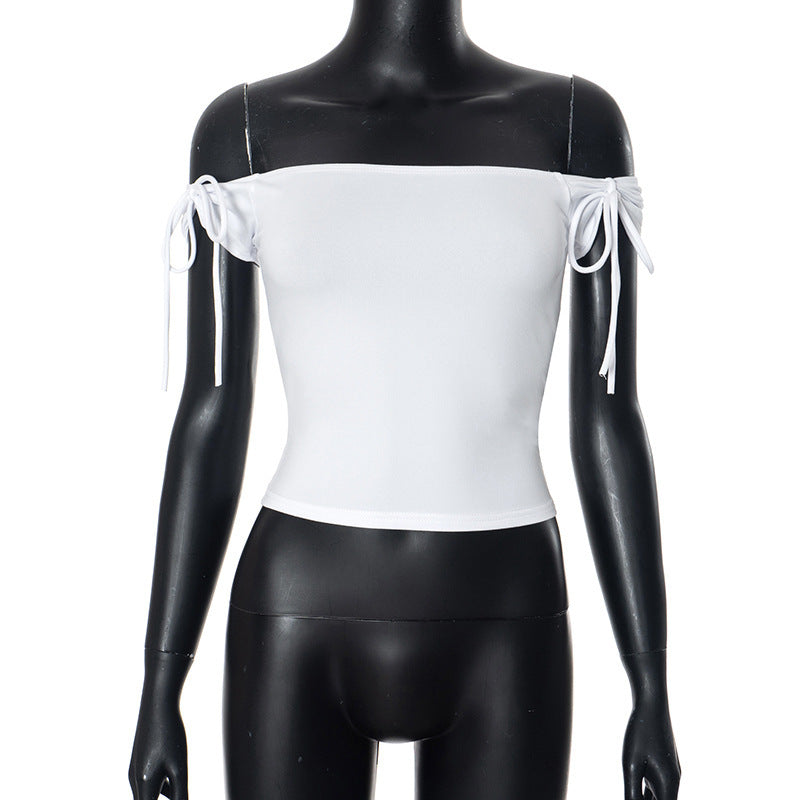 Damen Trägertop mit Off-Shoulder-Design und Bindegurten Drune