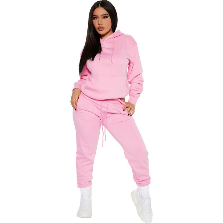 Damen nan zweiteiliges Lounge-Set mit Kapuzenpullover und High-Waist Jogginghose aus weichem French Terry Drune