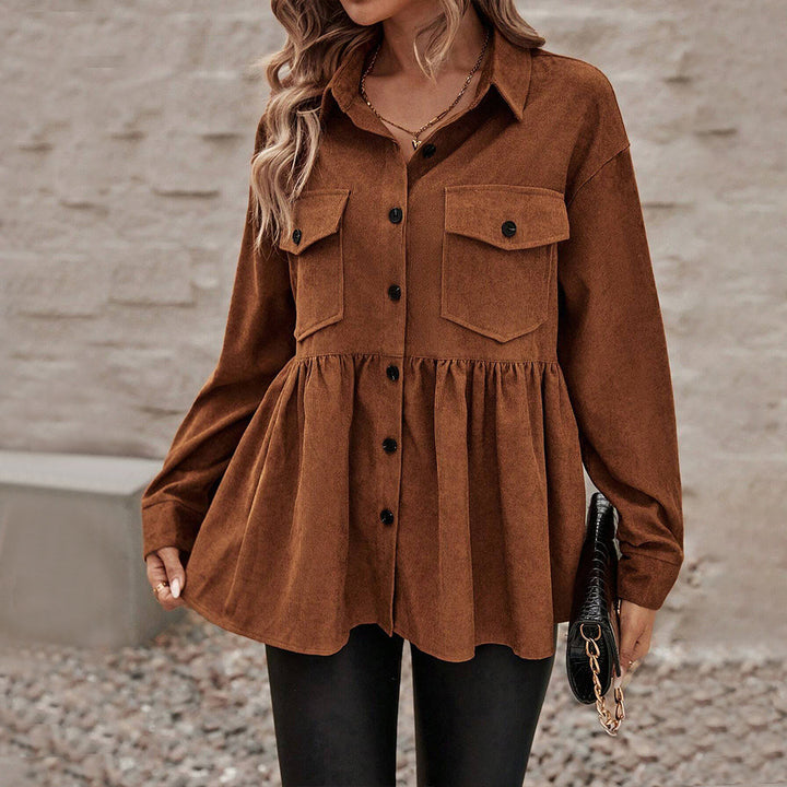 Damen Shirtkleid mit taillierter Passform und Knopfdetails Drune