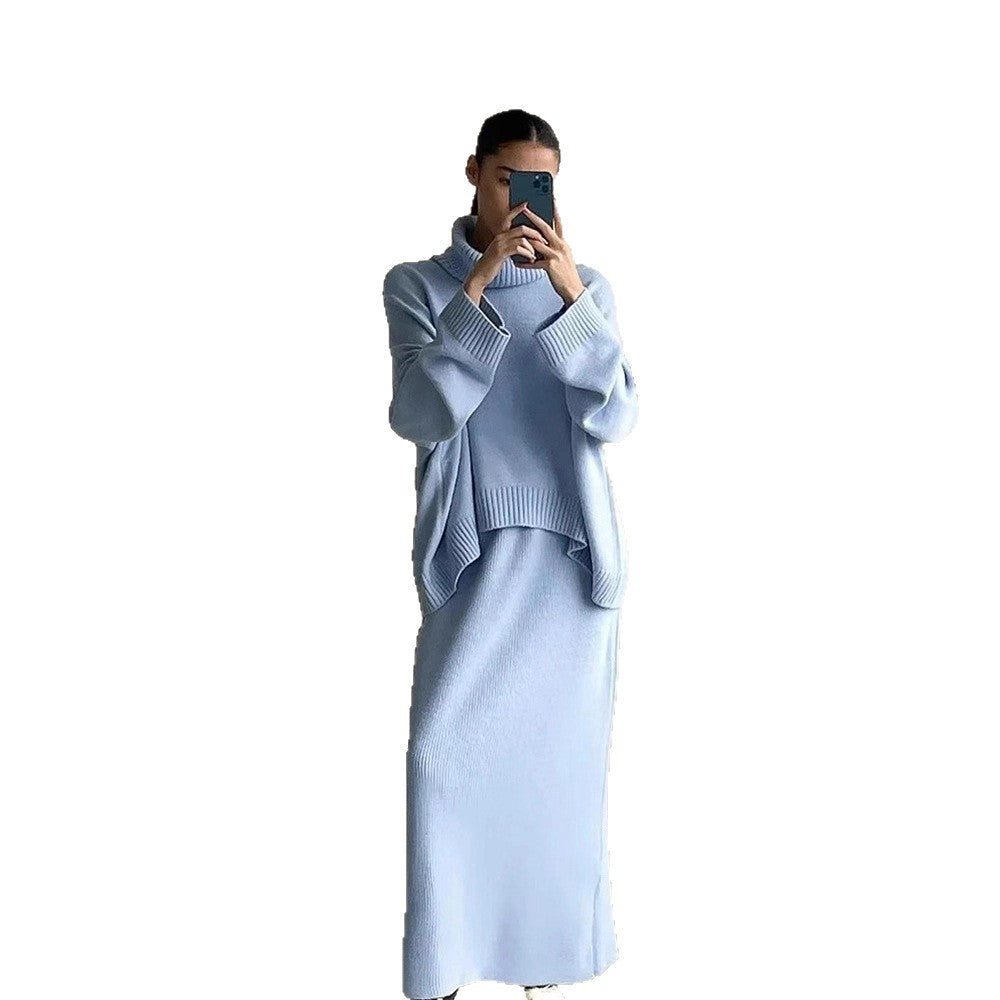 Damen Oversized Strickpullover mit hohem Kragen und lässigem Schnitt Drune