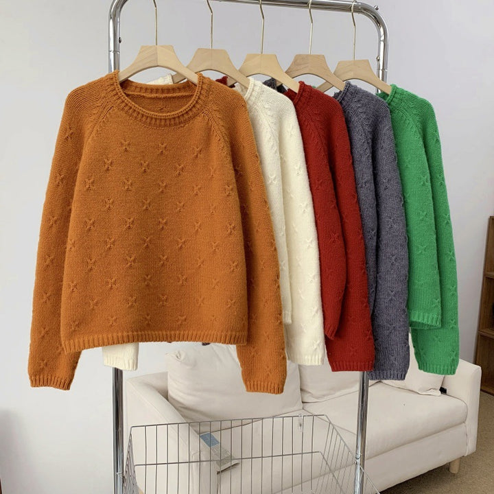Damen Kuscheliger Strickpullover mit strukturiertem Muster Drune
