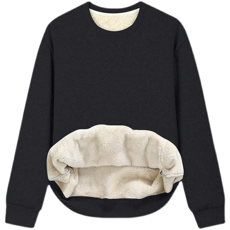 Damen Kuscheliger Sweatshirt mit weichem Innenfutter und Rundhalsausschnitt Drune