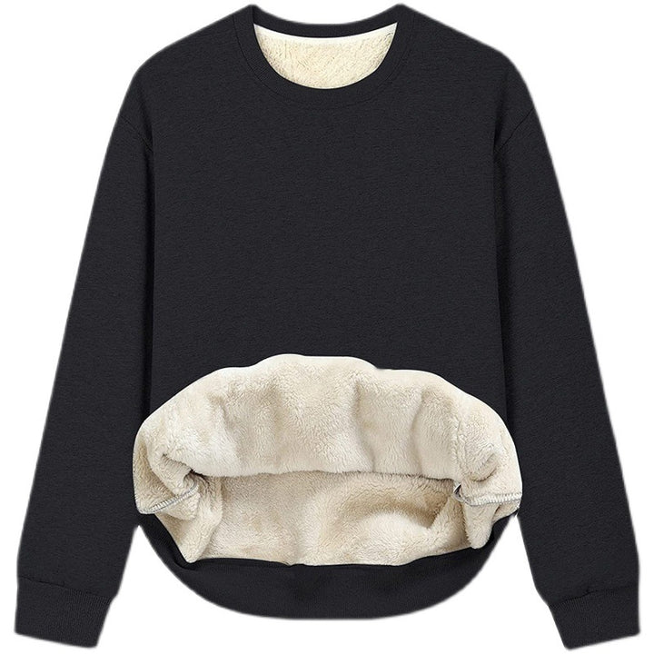Damen Kuscheliger Sweatshirt mit weichem Innenfutter und Rundhalsausschnitt Drune