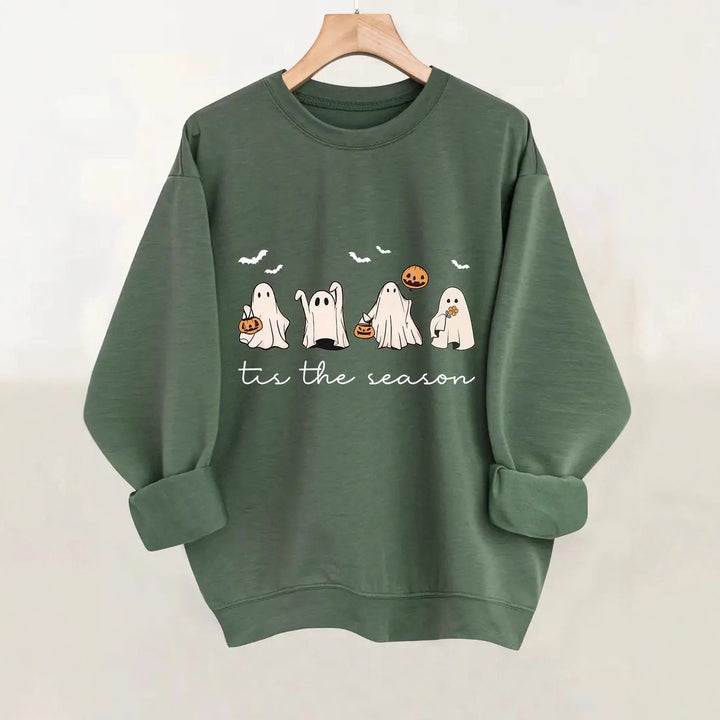 Damen Sweatshirt mit fröhlichem Halloween-Motiv und lässigem Schnitt Drune