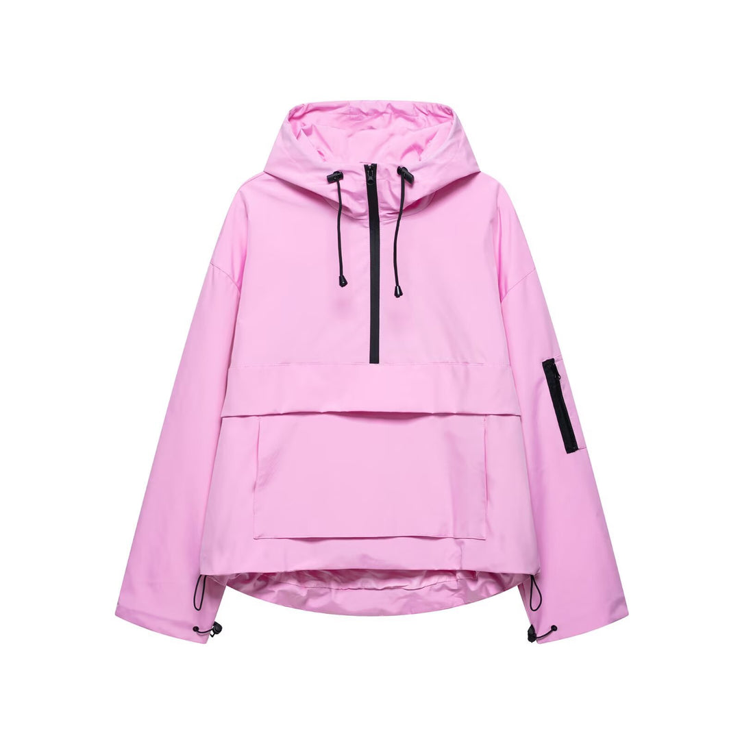 Damen lässige Übergangsjacke mit hohem Kragen und praktischen Taschen Drune