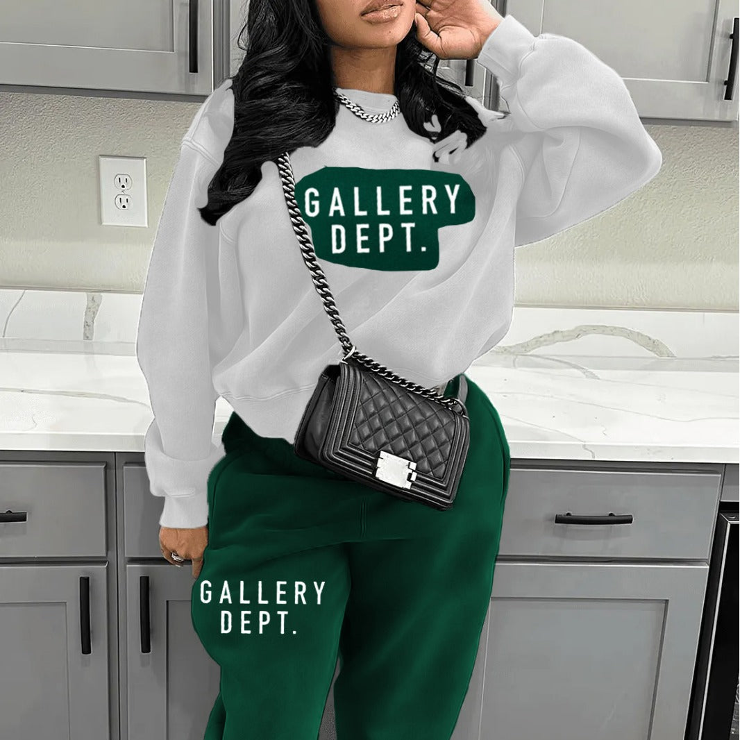 Damen Sweatshirt und Hose Set mit modernem Grafikdesign Drune