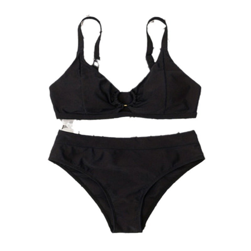 Damen Hochgeschnittene Bikinihose mit modischem Ringdetail Drune