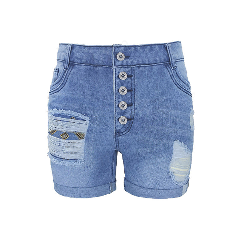 Damen Jeans-Shorts mit lässigem Fransen-Design und modischen Applikationen Drune