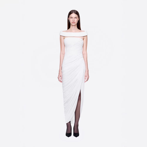 Damen Elegantes Cleopatra-Kleid mit tiefem Ausschnitt und drapiertem Rock Drune