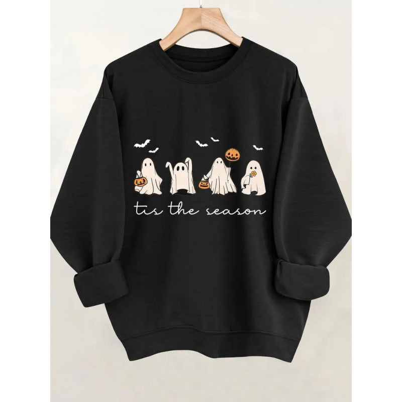 Damen Sweatshirt mit verspielt gruseligem Motiv Drune