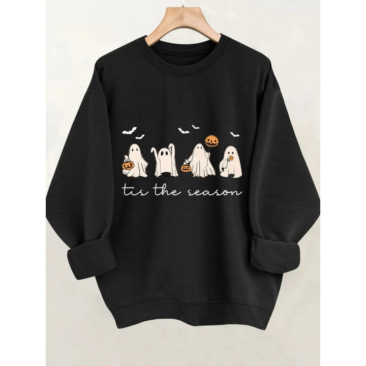 Damen Sweatshirt mit verspielt gruseligem Motiv Drune