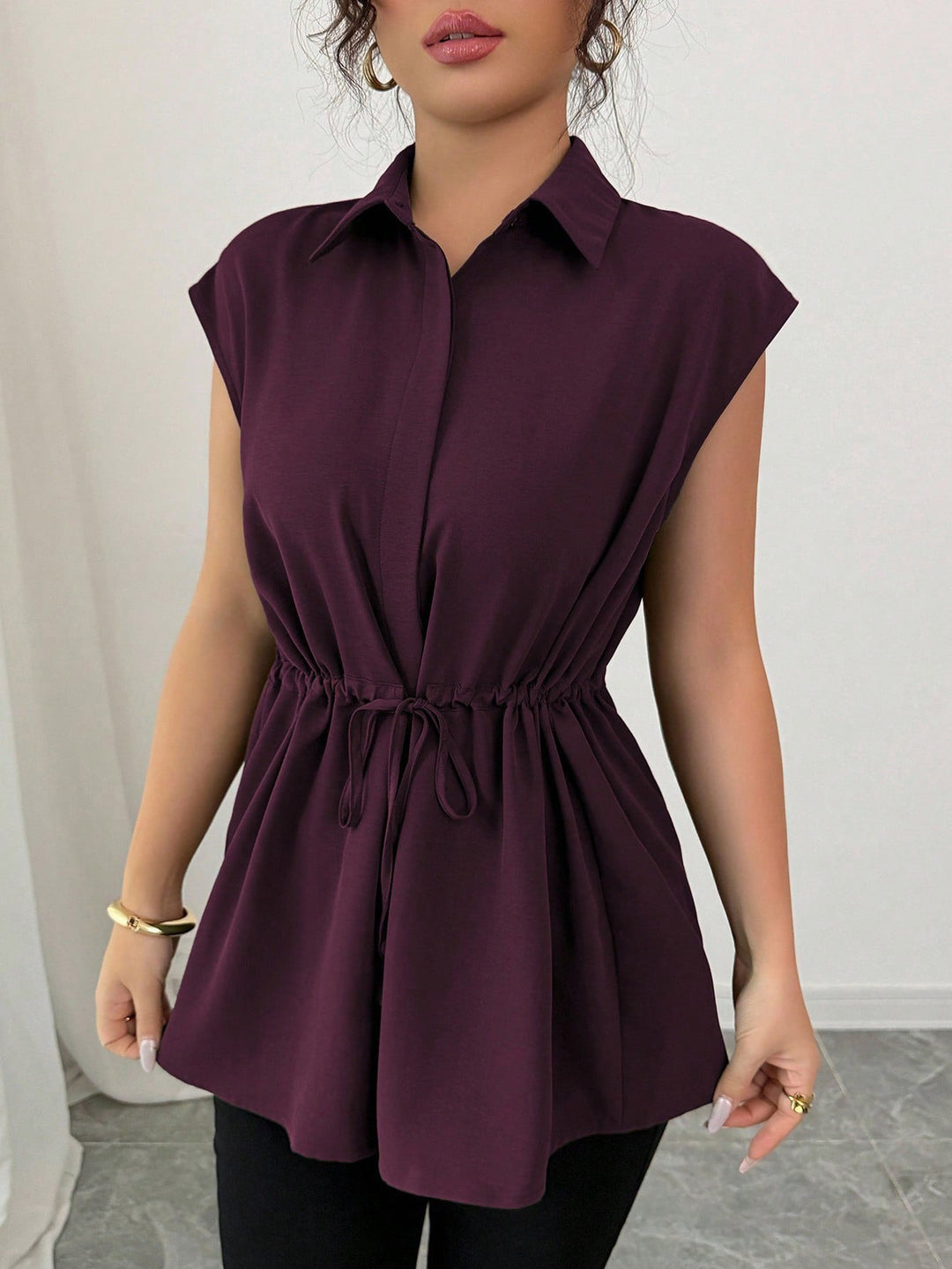 Damen lässige Bluse mit tailliertem Schnitt Drune