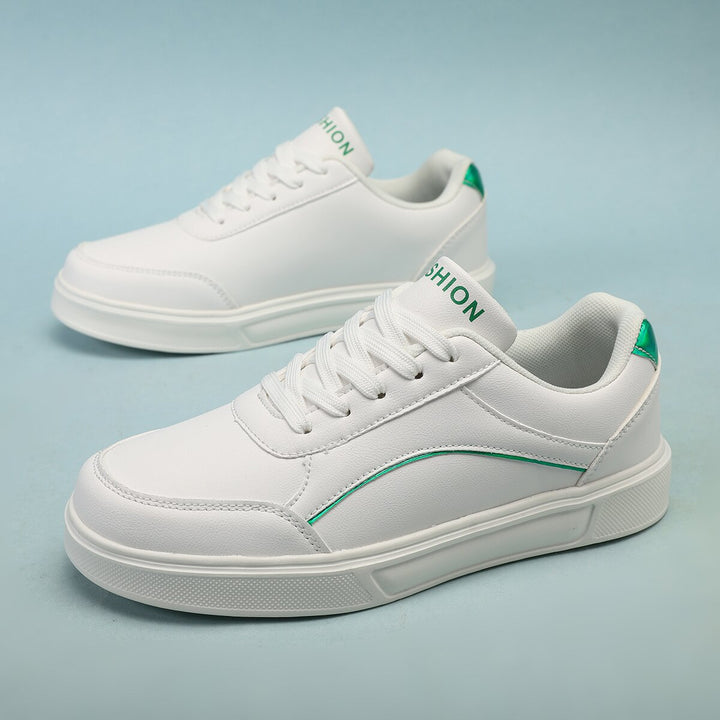 Damen nan niedrig geschnittener Kunstleder Sneaker mit holografischem Fersenbesatz Drune