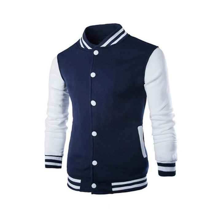 Herren Sportliche Collegejacke mit kontrastierenden Ärmeln und komfortablem Schnitt Drune