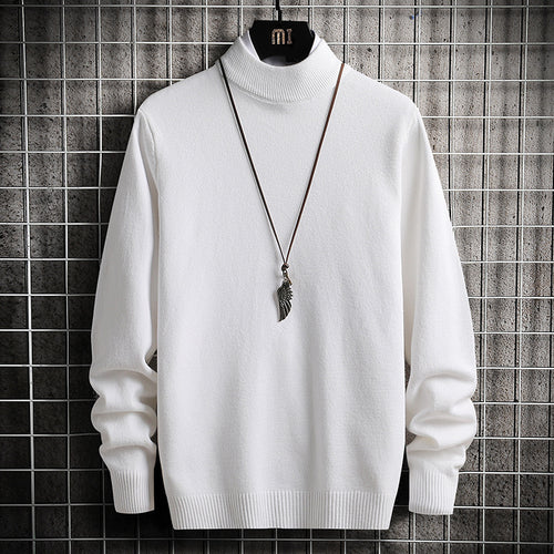 Herren nan Premium Stehkragenpullover aus feinem Baumwoll-Mix mit gerippten Bündchen und schmaler Silhouette Drune