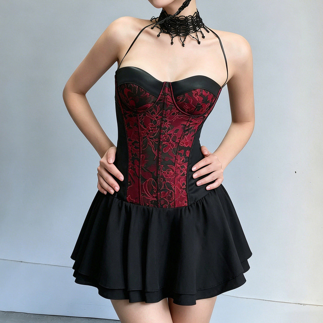 Damen Cocktailkleid mit Corsage und frischem Rock Drune