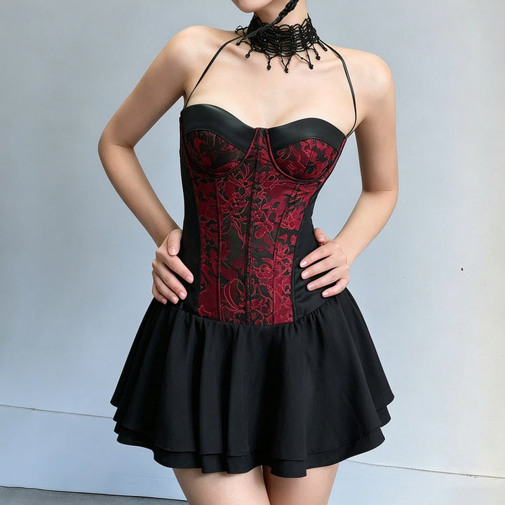 Damen Cocktailkleid mit Corsage und frischem Rock Drune