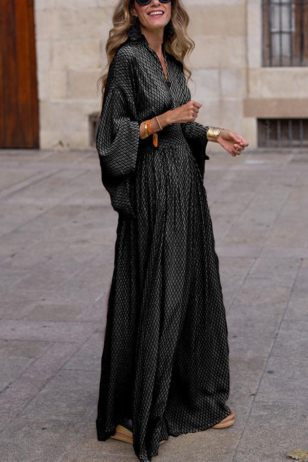 Damen Maxikleid mit elegantem Schnitt und weit ausgestellten Ärmeln Drune