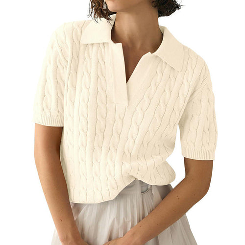 Drune | Polo-Kragen Twist Strickpullover