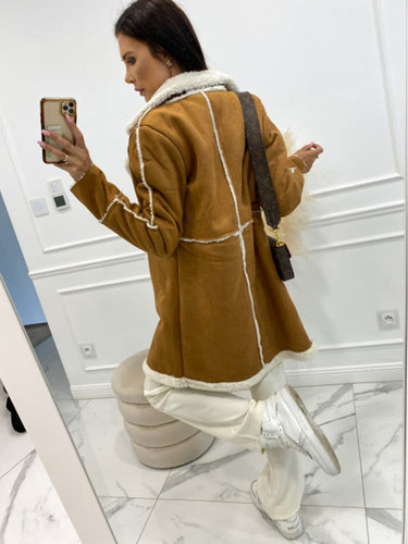 Drune | gefütterte PU-Lederjacke - Gemütliche Wärme - Kunstleder Drune | Besatz - Winterlich lässig schick