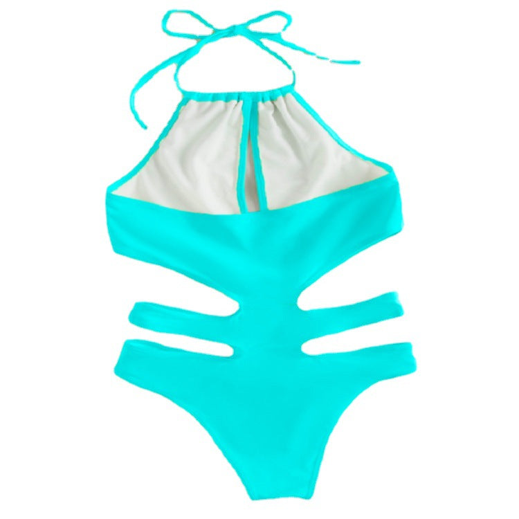 Damen Einteiler Badeanzug mit tiefem V-Ausschnitt und modischen Cut-Out-Details Drune
