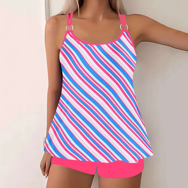 Damen nan luftig-geschnittenes Spaghettiträgertop mit Ringdetail und A-Linien-Schnitt Drune