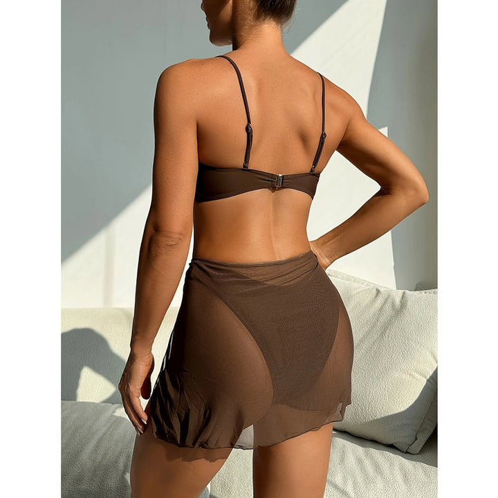Damen Bikini-Set mit schickem Wickelrock und dekorativem Ringdetails Drune