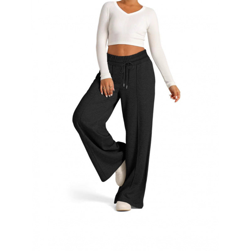 Damen breite Jogginghose mit elastischem Bund und seitlichen Eingrifftaschen Drune