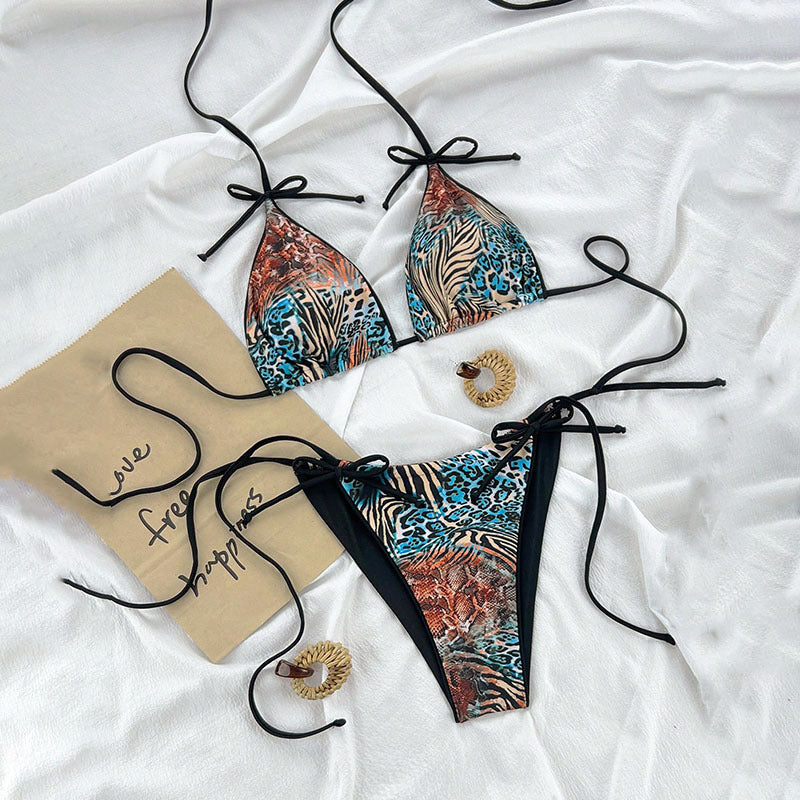 Damen Triangel-Bikini mit verspieltem Safari-Design Drune