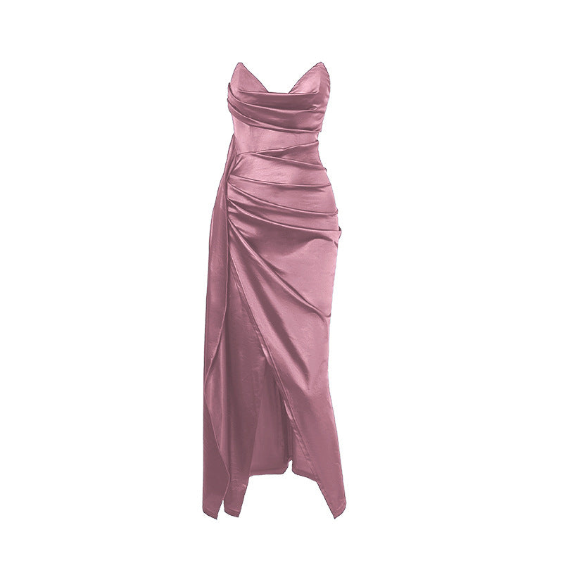 Damen figurbetontes Abendkleid mit asymmetrischem Saum und elegantem Schnitt Drune