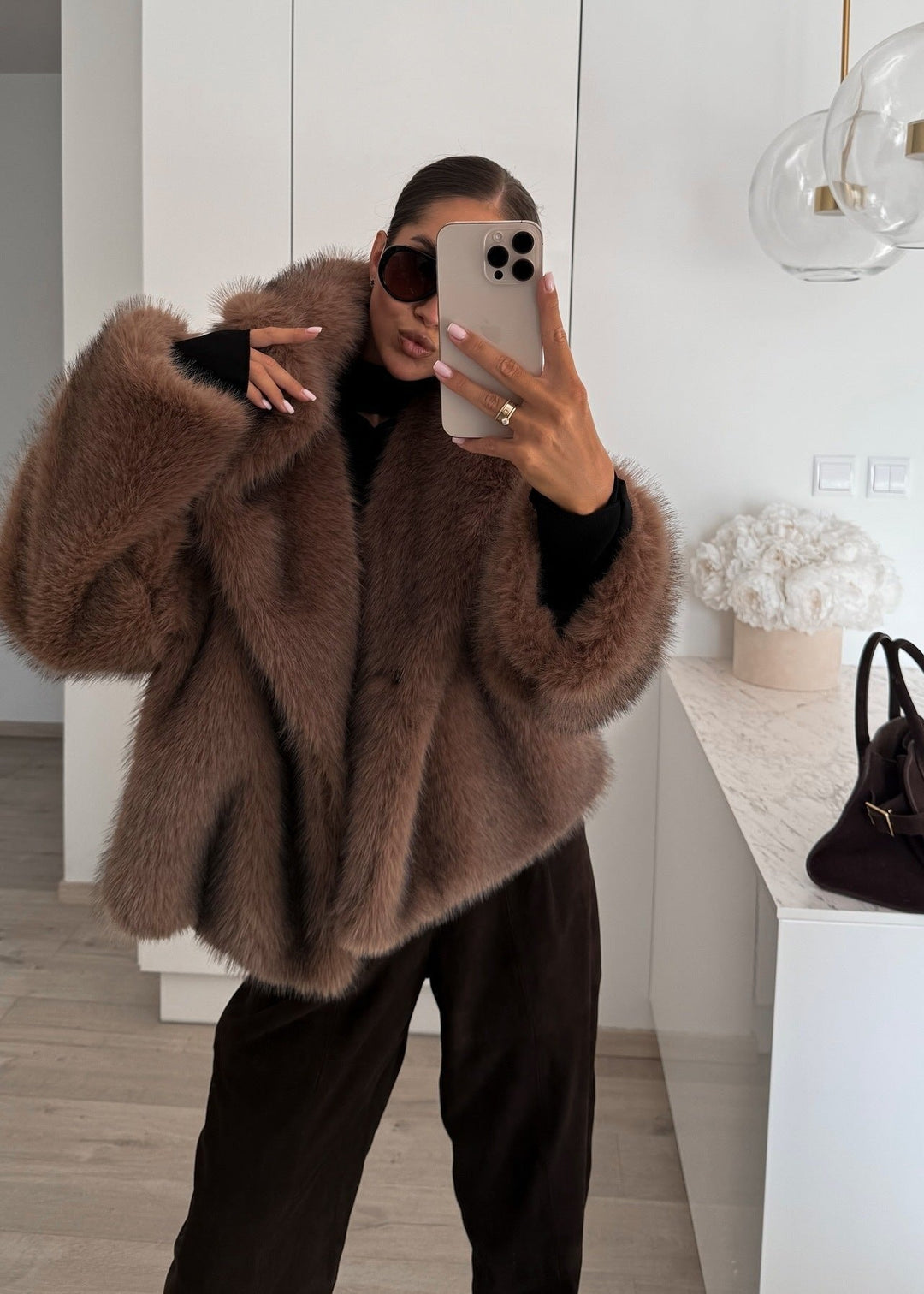Drune | Eichen-Faux-Fur-Jacke