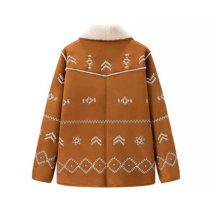 Damen elegante und gemütliche Oversize-Jacke mit floralem Design Drune