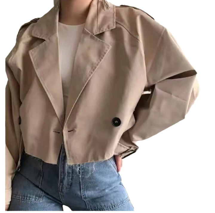 Damen modische kurze Trenchjacke Drune