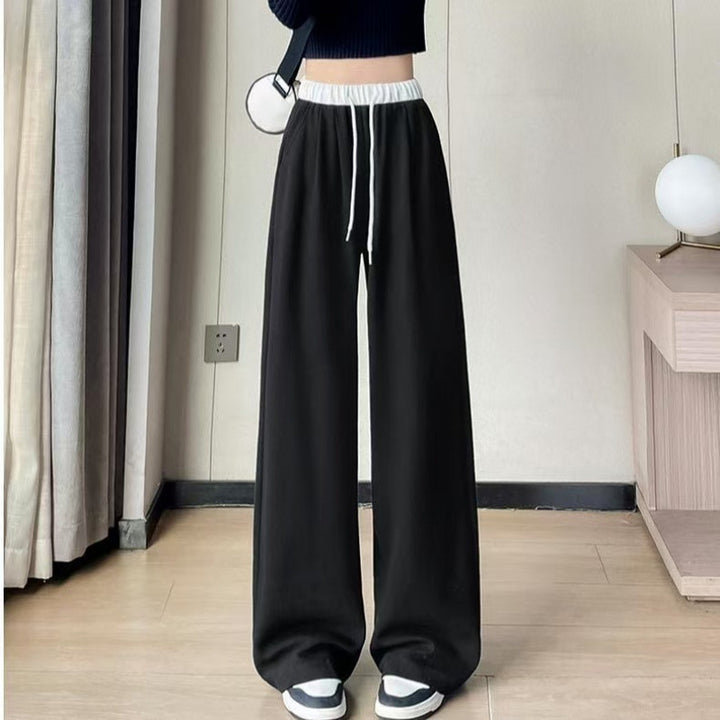 Damen Bequeme und stylische Weite Hose mit elastischem Bund und Kordelzug Drune