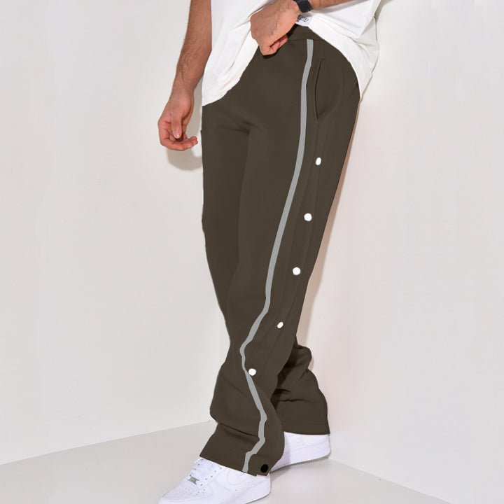 Herren Sportliche Jogginghose mit Druckknopf-Detail und seitlichen Taschen Drune