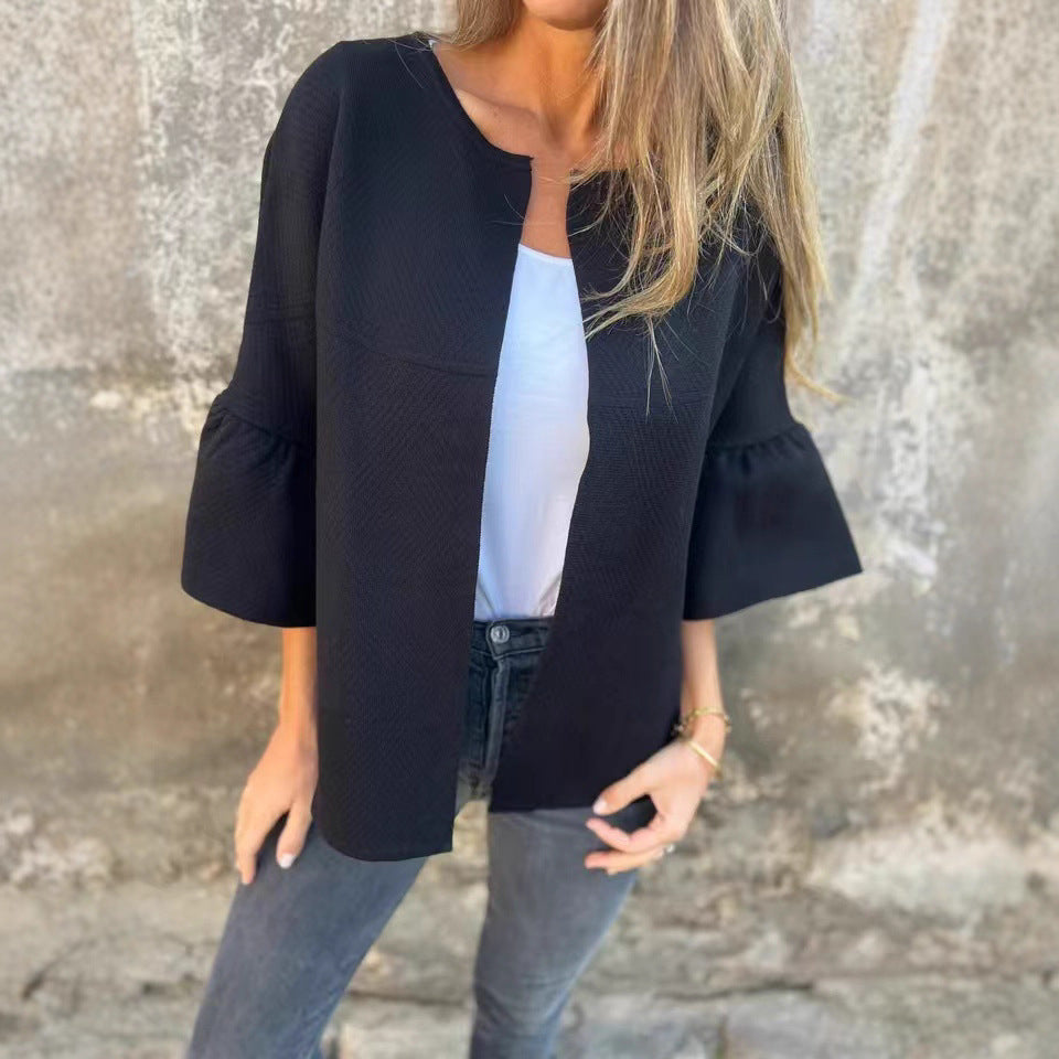Damen Strukturierte Jacke mit voluminösen Ärmeln Drune