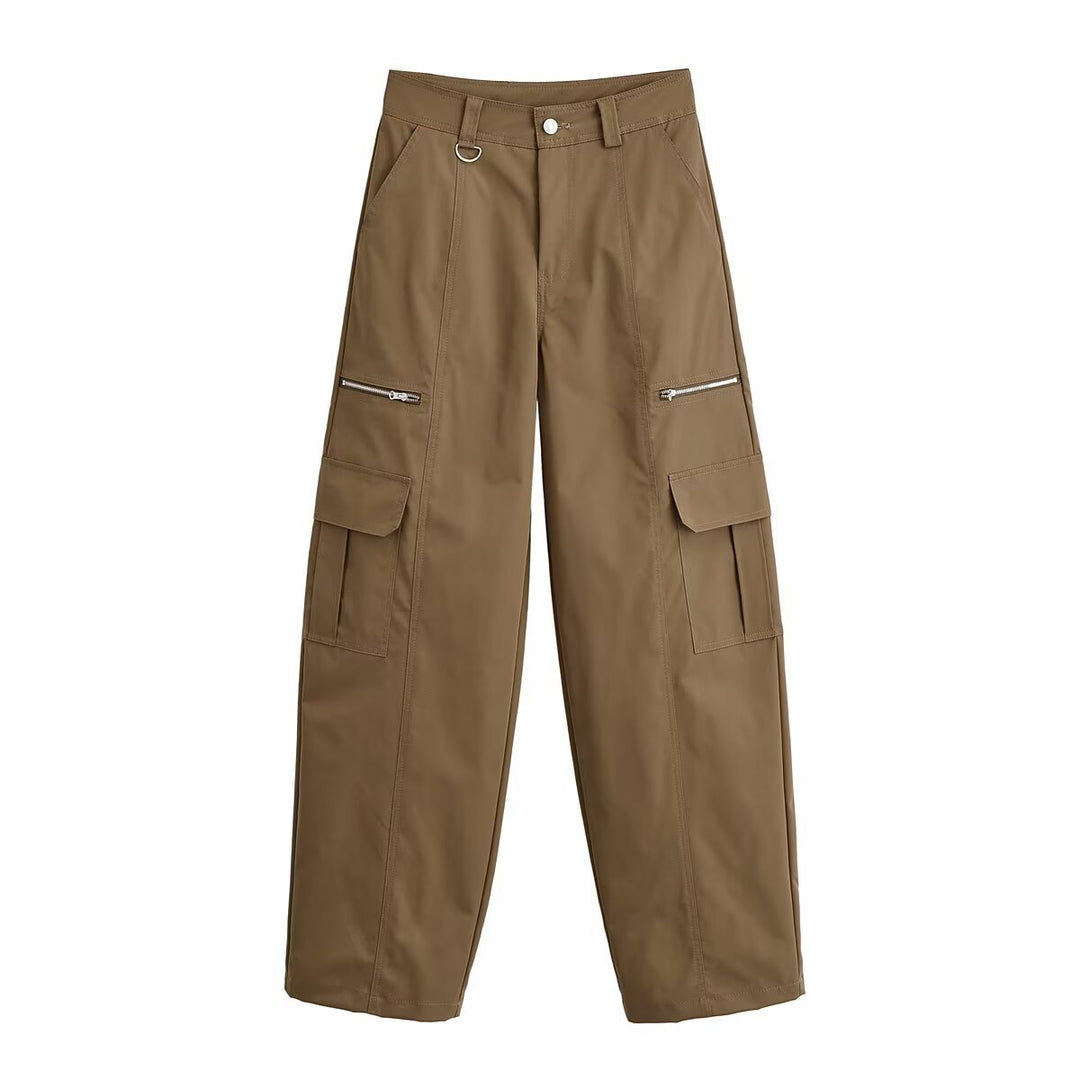 Damen Cargo-Hose mit praktischen Seitentaschen und Reißverschlussdetails Drune