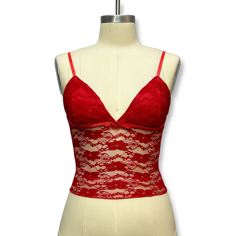 Damen Spitzencami mit verstellbaren Trägern Drune