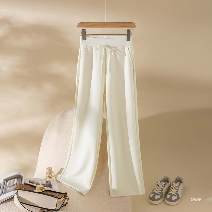 Damen locker sitzende Sporthose mit elastischem Bund und verstellbarem Kordelzug Drune
