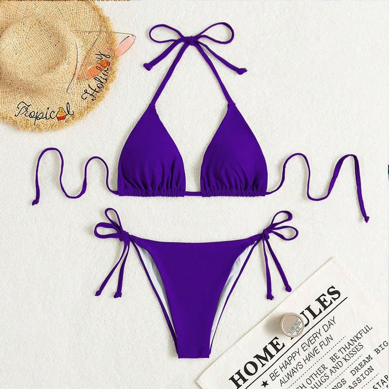 Damen Triangel-Bikini mit verstellbaren Trägern und raffiniertem Schnitt Drune
