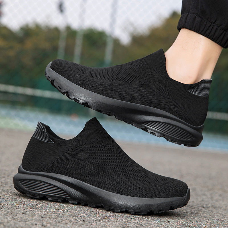 Unisex nan elastischer Strick-Schlupfschuh mit konturierter viskoelastischer Innensohle und rutschfester stoßdämpfender Laufsohle Drune