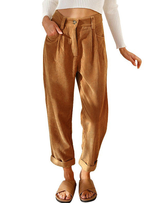 Damen Weit geschnittene Hose mit hohem Bund und lässigem Schnitt Drune
